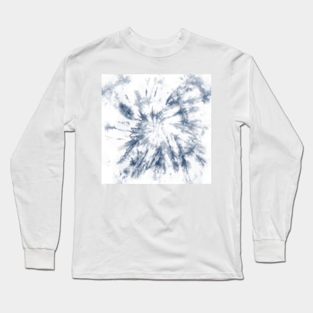 Navy Marble Tie-Dye Long Sleeve T-Shirt by Carolina Díaz